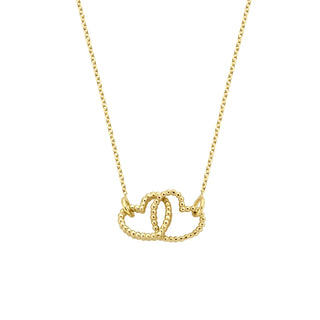 Love Gold Double Heart Necklace